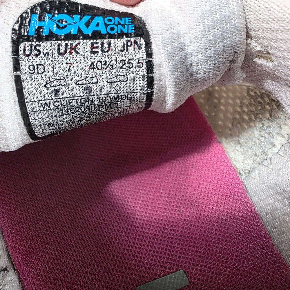 Hoka Clifton 9 Womens 9D Wide Running Shoes Rose Quartz Pink 1162050 RMP